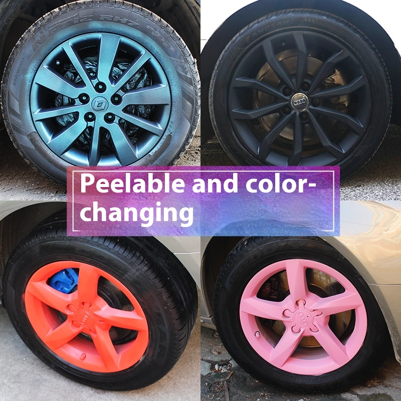 Car Wheel Hub & Full Body Tire Peelable Spray Paint - Removable Hand Spray Film for Rim Color Change to Glossy Black & More, Peel - Off Anytime Paint Spray Membrane, DIY Car Wheel/Tire/Body Customization Accessory