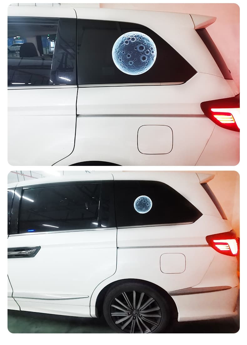 3D Moon Decorative Lamp - Car Side Installation Effect (Different Sizes Displayed)