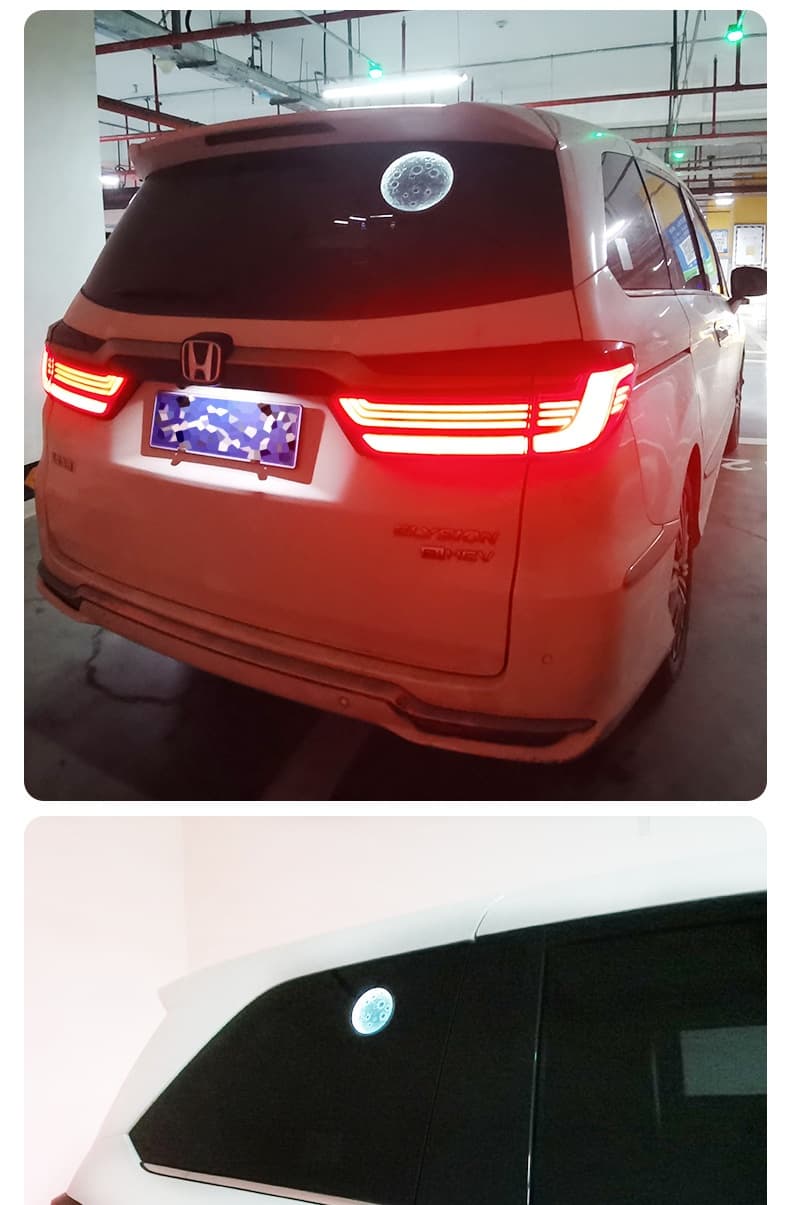 3D Moon Decorative Lamp - Rear and Side Car Installation Effects (Night Scene Display)