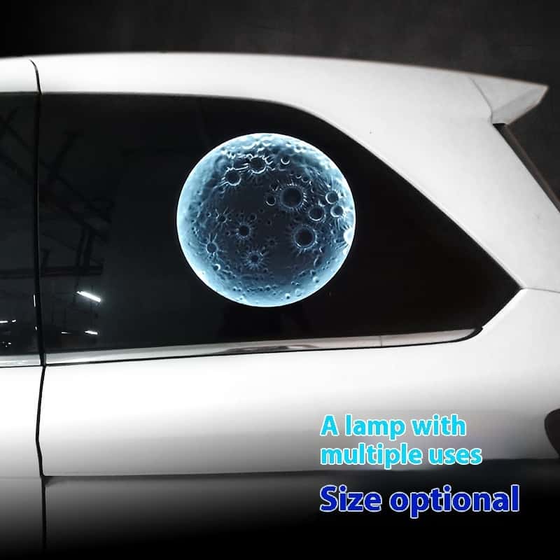3D Moon Lamp - Car Side Window Installation, Multi - Purpose with Size Options