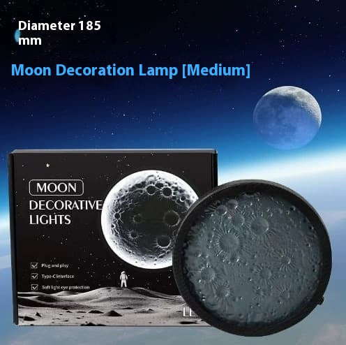 3D Moon Decoration Lamp - Medium Size (185mm Diameter) with Packaging