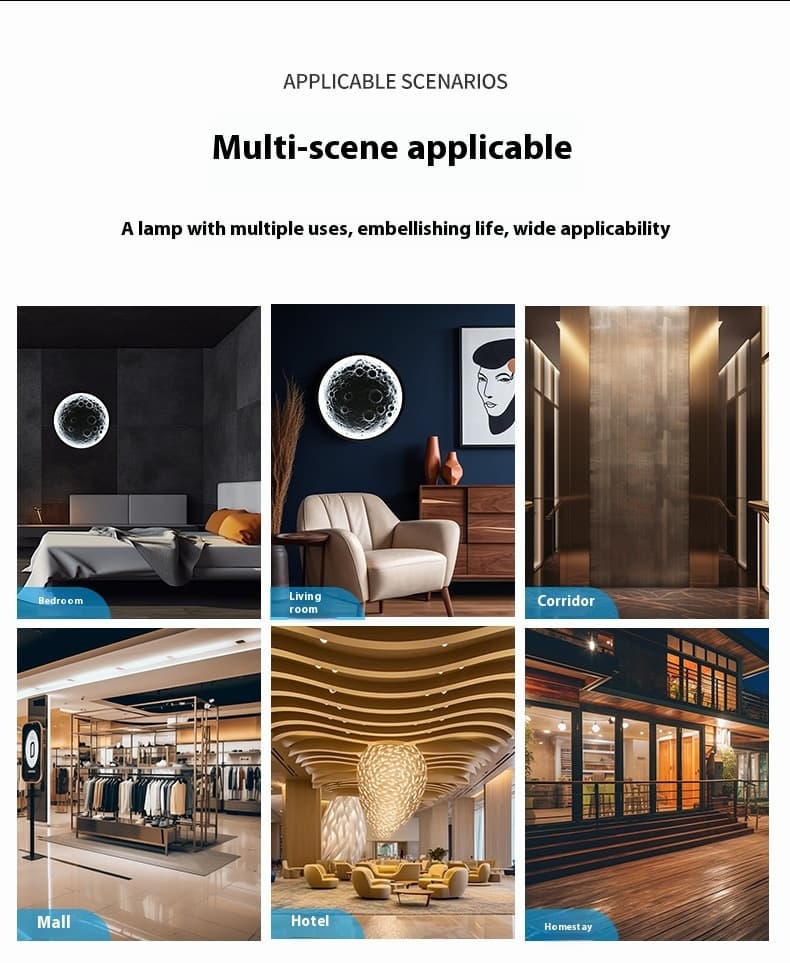 3D Moon Decorative Lamp - Multi - Scene Application Display (Bedroom, Living Room, Corridor, Mall, Hotel, Homestay)