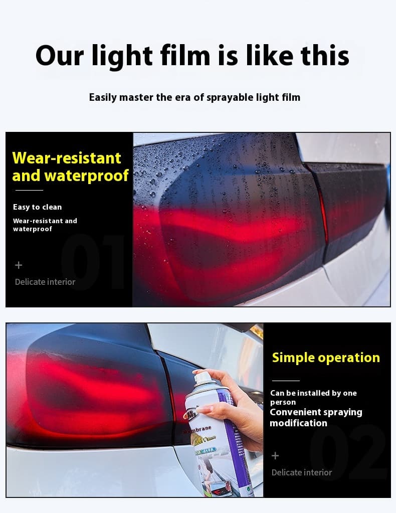 Car Headlight & Tail Light Tint Spray Film - Removable Peelable Spray Membrane for Headlights/Tail Lights Custom Color Change, Blue/Purple/Matte Black/Colorful X20, High Transmittance & Sand Texture, DIY Car Lighting Modification Accessory