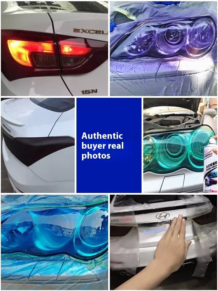 Car Headlight & Tail Light Tint Spray Film - Removable Peelable Spray Membrane for Headlights/Tail Lights Custom Color Change, Blue/Purple/Matte Black/Colorful X20, High Transmittance & Sand Texture, DIY Car Lighting Modification Accessory