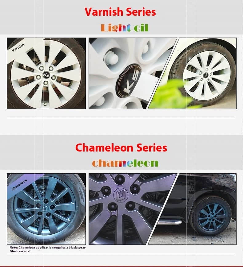 Car Wheel Hub & Full Body Tire Peelable Spray Paint - Removable Hand Spray Film for Rim Color Change to Glossy Black & More, Peel - Off Anytime Paint Spray Membrane, DIY Car Wheel/Tire/Body Customization Accessory