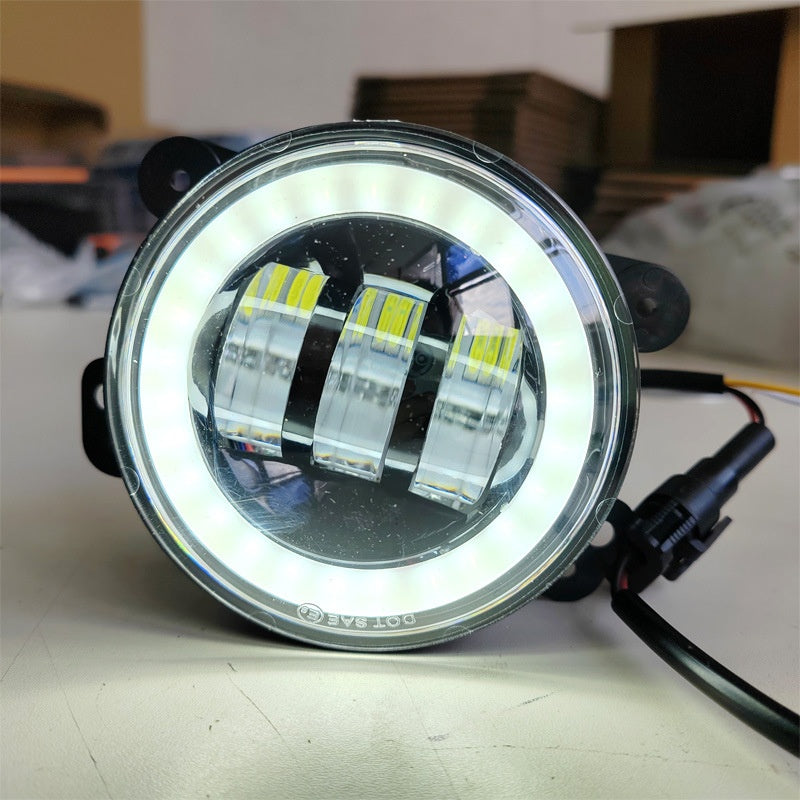 30W 12V Black LED Fog Lights 2-Pack - Fit Jeep Wrangler JK 2007-2015 & Dodge Models