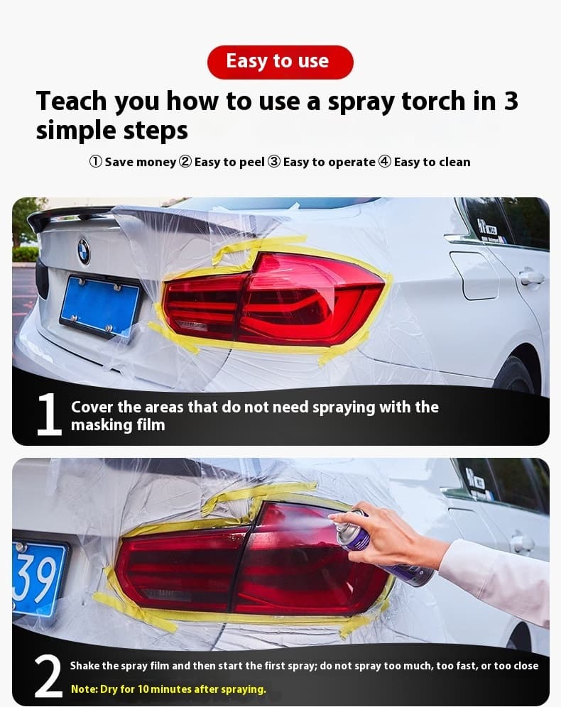 Car Headlight & Tail Light Tint Spray Film - Removable Peelable Spray Membrane for Headlights/Tail Lights Custom Color Change, Blue/Purple/Matte Black/Colorful X20, High Transmittance & Sand Texture, DIY Car Lighting Modification Accessory
