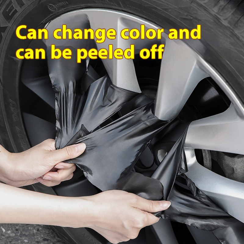 Car Wheel Hub & Full Body Tire Peelable Spray Paint - Removable Hand Spray Film for Rim Color Change to Glossy Black & More, Peel - Off Anytime Paint Spray Membrane, DIY Car Wheel/Tire/Body Customization Accessory