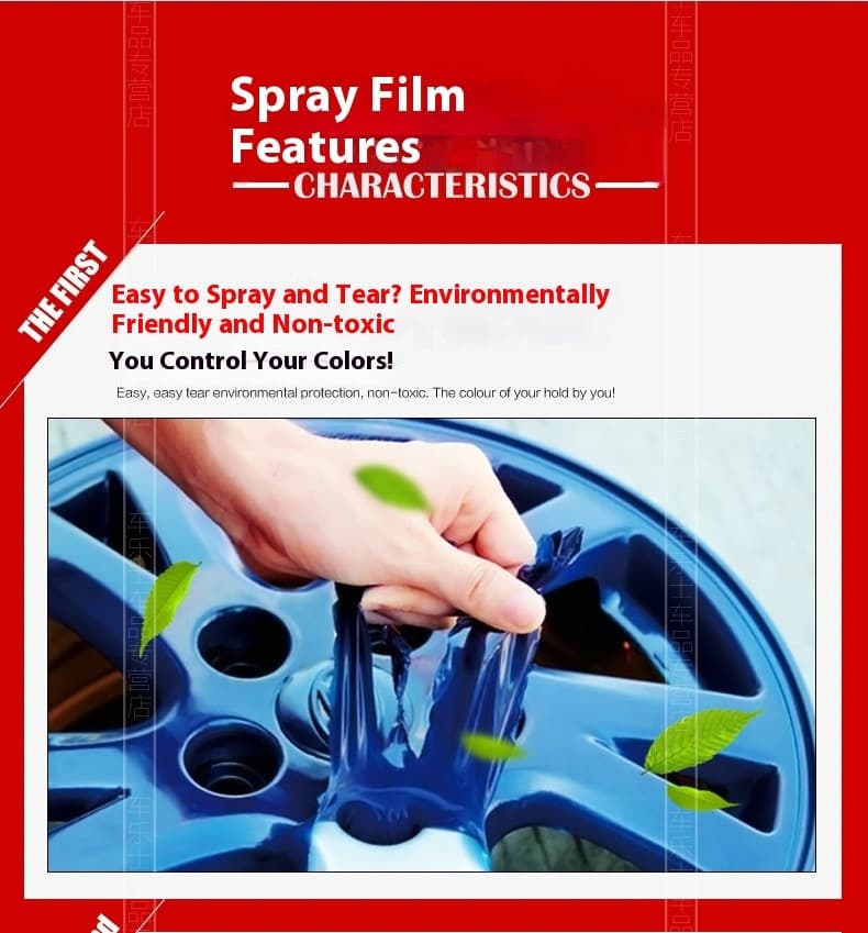 Car Wheel Hub & Full Body Tire Peelable Spray Paint - Removable Hand Spray Film for Rim Color Change to Glossy Black & More, Peel - Off Anytime Paint Spray Membrane, DIY Car Wheel/Tire/Body Customization Accessory