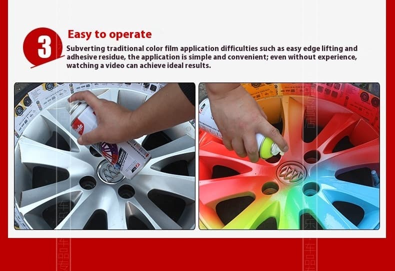 Car Wheel Hub & Full Body Tire Peelable Spray Paint - Removable Hand Spray Film for Rim Color Change to Glossy Black & More, Peel - Off Anytime Paint Spray Membrane, DIY Car Wheel/Tire/Body Customization Accessory