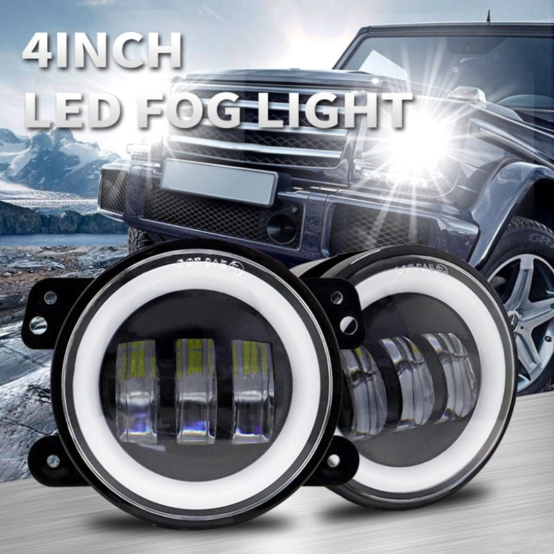 30W 12V Black LED Fog Lights 2-Pack - Fit Jeep Wrangler JK 2007-2015 & Dodge Models