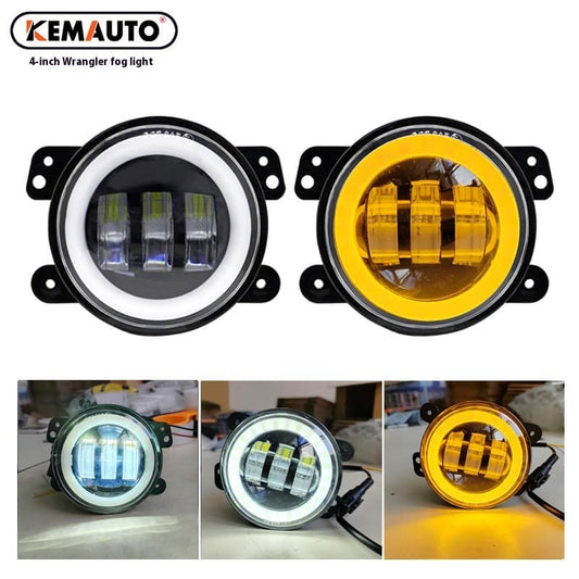 30W 12V Black LED Fog Lights 2-Pack - Fit Jeep Wrangler JK 2007-2015 & Dodge Models