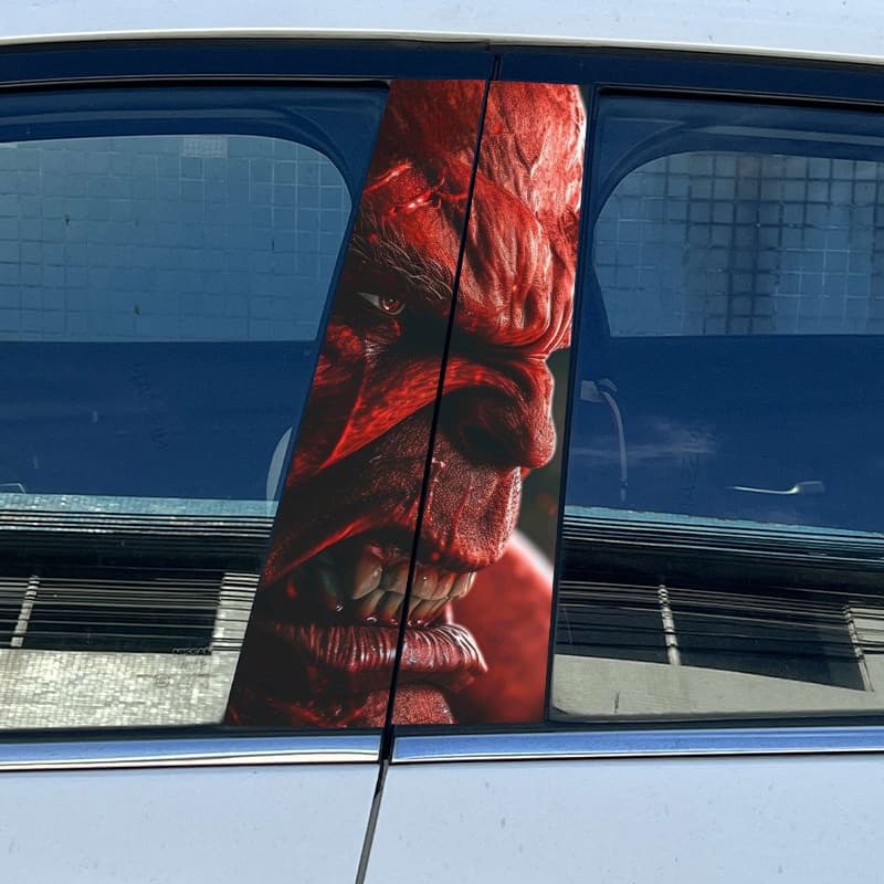 Give your car an intense and menacing look with this angry red demon car B - pillar sticker. Showcasing a fierce red - skinned demon with a menacing expression, this decal adds a bold and aggressive vibe to your vehicle's B - pillar. Ideal for car enthusiasts who want to make a strong statement and stand out on the road with a striking and unique graphic.