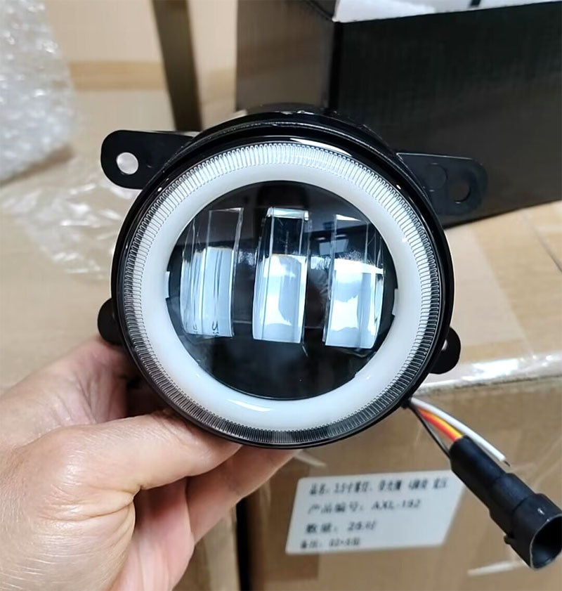 30W 12V Black LED Fog Lights 2-Pack - Fit Jeep Wrangler JK 2007-2015 & Dodge Models